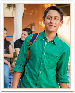 boy with backpack